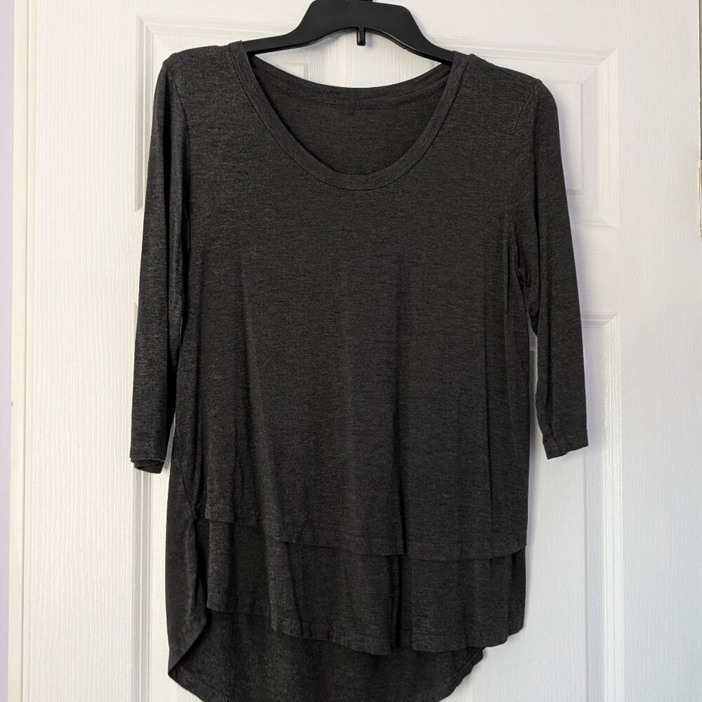 Latched mama 3/4 sleeve swoop neck